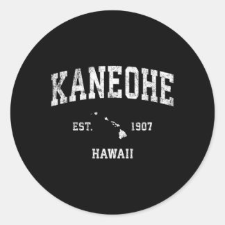Adesivo Redondo Kaneohe Hawaii Hi Athletic Sports