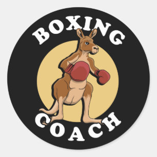 Adesivo Redondo Kangaroo Boxing Coach
