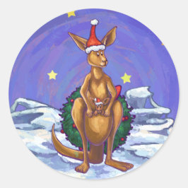 Adesivo Redondo Kangaroo Christmas StarNight
