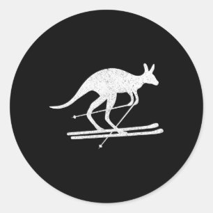 Adesivo Redondo Kangaroo SkiDIT Winter Sports Austrália Viagem