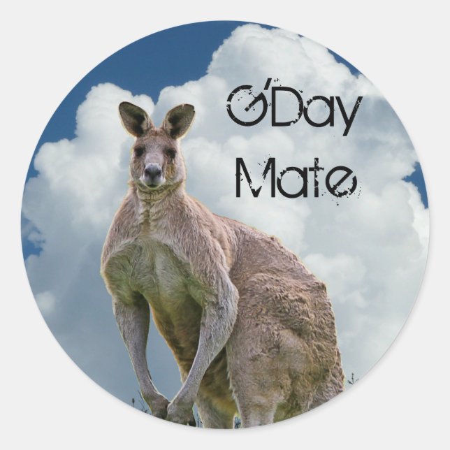 Adesivo Redondo Kangaroo Stickers (Frente)