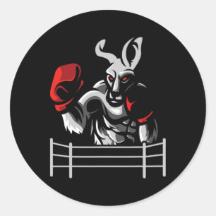 Adesivo Redondo Kangaroo - Ventilador do Kickboxer in a box