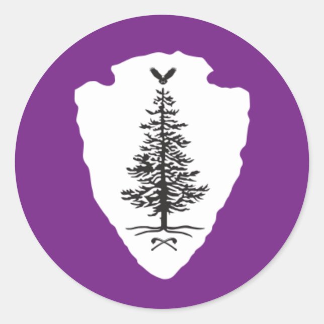 Adesivo Redondo Kanienkeh Mohawk Nation Sticker (Frente)