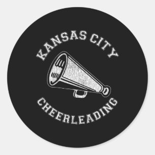 Adesivo Redondo Kansas City Cheer Angustiado Retro Anos 90 Cheerle