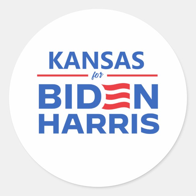 Adesivo Redondo Kansas para Biden Harris Car Magnet (Frente)