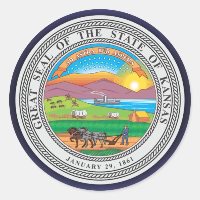 Adesivo Redondo Kansas Seal (Frente)