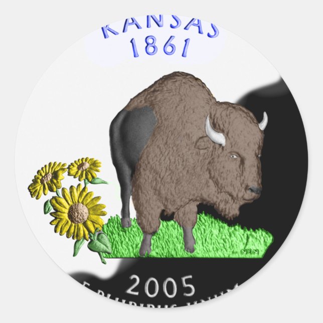 Adesivo Redondo Kansas Sticker (Frente)
