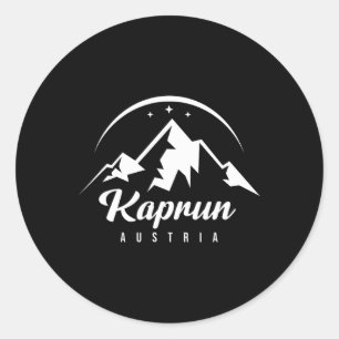Adesivo Redondo Kaprun Austria Ski Resort Ski Snowboard Souv