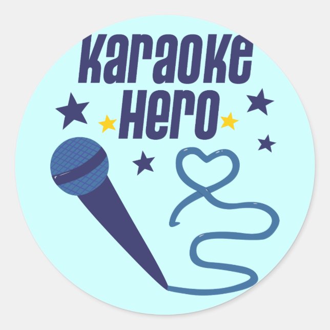 Adesivo Redondo Karaoke Hero (Frente)