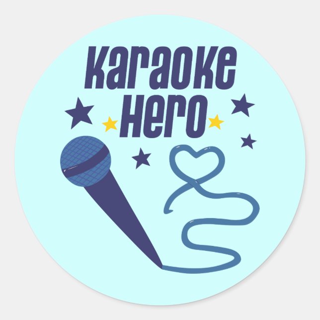 Adesivo Redondo Karaoke Hero (Frente)