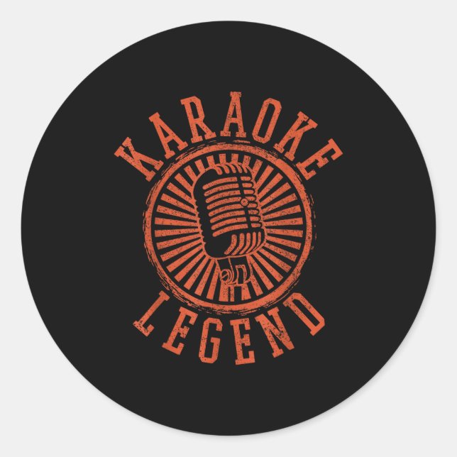 Adesivo Redondo Karaoke Legend - Singing Microphone Party Singer G (Frente)