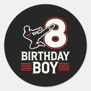 Adesivo Redondo Karate 8 Birthday Boy