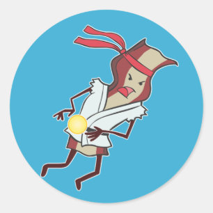 Adesivo Redondo Karate Bacon Sticker