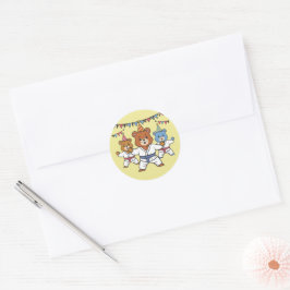 Adesivo Redondo Karate Birthday Round Sticker