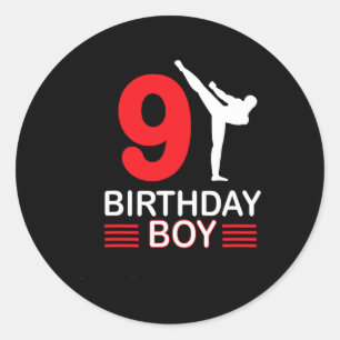 Adesivo Redondo Karate Birthday Tee Boy Gift Kids Taekwondo 1