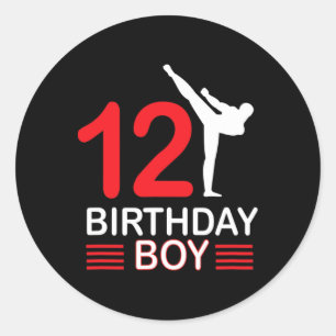 Adesivo Redondo Karate Birthday Tee Boy Gift Kids Taekwondo 6