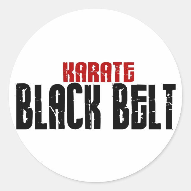 Adesivo Redondo Karate Black Belt Karate (Frente)