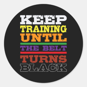 Adesivo Redondo Karate Black Belt Treinando Artes Marciais Japones