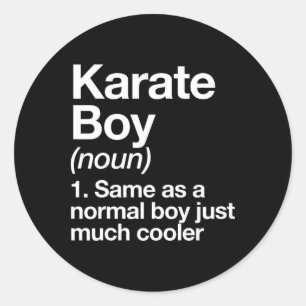 Adesivo Redondo Karate Boy Definition Engraçado Artes Marciais Esp