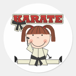 Adesivo Redondo KARATE - Brunette Girl T-shirts e presentes