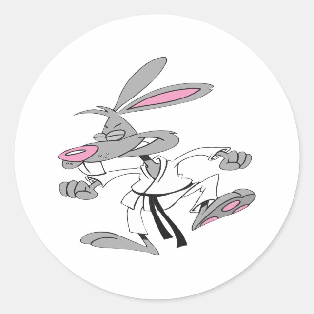 Adesivo Redondo Karate-Bunny (Frente)