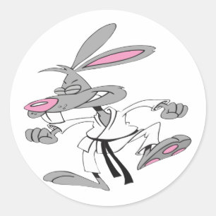 Adesivo Redondo Karate-Bunny