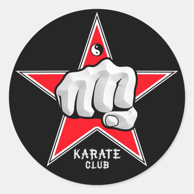 Adesivo Redondo Karate Club Sticker (Frente)