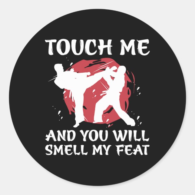 Adesivo Redondo Karate Fighter Boy Youth Men Japanese Martial Arts (Frente)