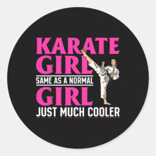 Adesivo Redondo Karate Garota Igual A Garota Normal