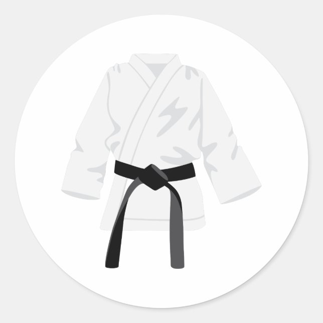 Adesivo Redondo Karate Gi Black Belt (Frente)
