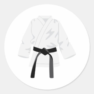 Adesivo Redondo Karate Gi Black Belt