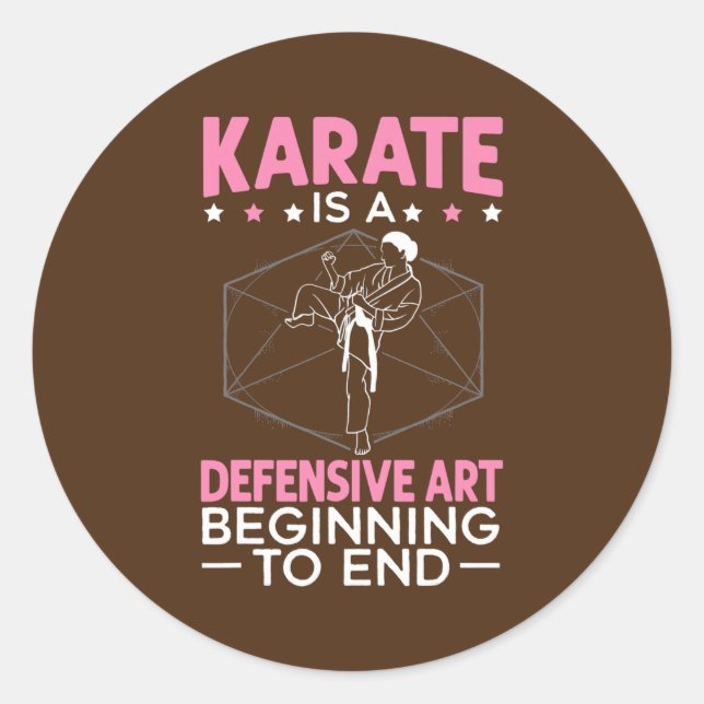 Adesivo Redondo Karate Girl Defensive Art (Frente)