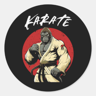 Adesivo Redondo Karate Gorilla Karateka