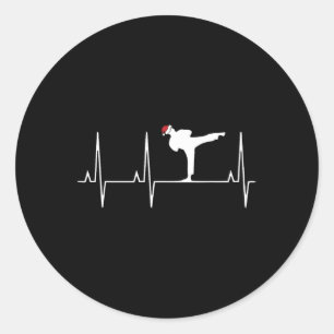 Adesivo Redondo Karate Heart Beat Christmas Pajama Martial Arts Mm