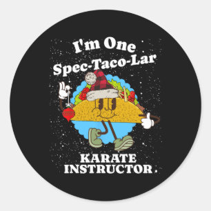 Adesivo Redondo Karate Instrutor Christmas Funny Taco Pun Cote