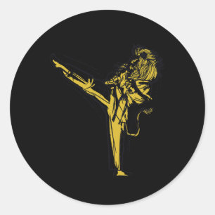 Adesivo Redondo Karate Japonês - Lion Fighter