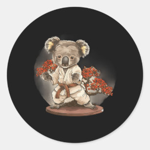 Adesivo Redondo Karate Koala Animal MMA Taekwondo Artes Marciais