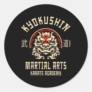 Adesivo Redondo Karate Kyokushin Artes Marciais Japonesas