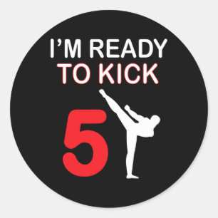 Adesivo Redondo Karate Lovers Gift Boys Birthday Kids Kick 5