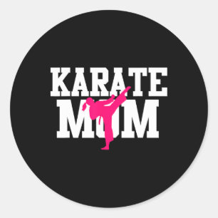 Adesivo Redondo Karate Mãe Dia das Mães Artes Marciais Kickboxing