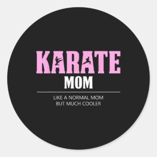 Adesivo Redondo Karate Mãe Engraçado Cooler