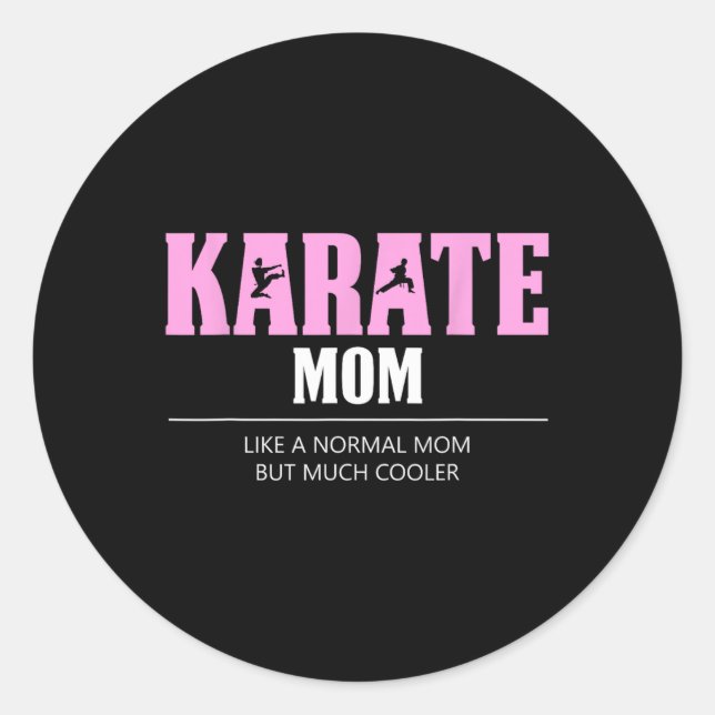 Adesivo Redondo Karate Mãe Engraçado Cooler (Frente)