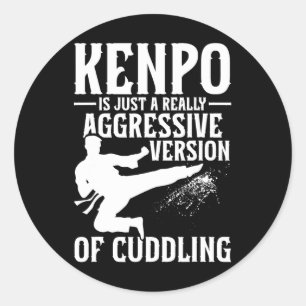Adesivo Redondo Karate Martial Arts Rapariga Lady Kenpo.