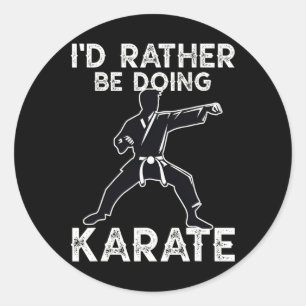 Adesivo Redondo Karate Martial Arts Treinando Gráfico de Karate En