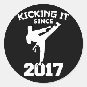 Adesivo Redondo Karate Martirizam Desde Engraçado Kid Bir