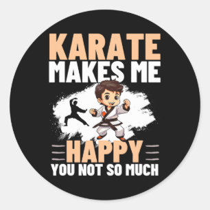 Adesivo Redondo Karate Me Faz Feliz Não É Muito Engraçado Karate