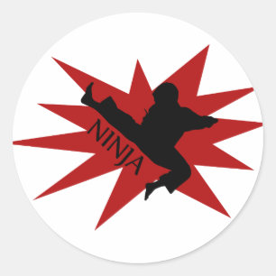 Adesivo Redondo Karaté Ninja
