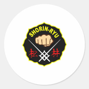 Adesivo Redondo Karate Shorin Ryu Matsubayashi Kanji Frente T