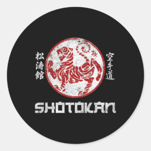 Adesivo Redondo Karate - Símbolo Kyokushinkai Shotokan Dojo Traini