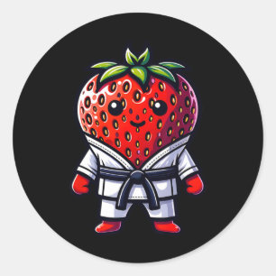 Adesivo Redondo Karate Strawberry, Design para o amor pelas artes